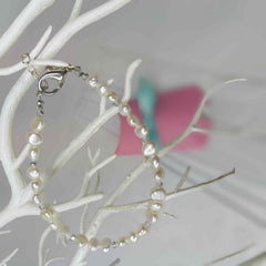 Pearl Bracelet with Crystal and Flower Detail by Lapanda Designs