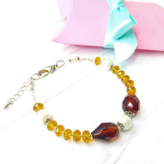 Pearl and Amber Bracelet by Lapanda Designs
