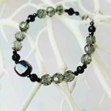 Art Deco Inspired Smokey Grey and Black Glass Bracelet by Lapanda Designs - Parade Handmade