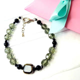 Art Deco Inspired Smokey Grey and Black Glass Bracelet by Lapanda Designs - Parade Handmade