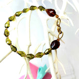 Vintage Style Amber and Lime Cut Glass Bead Bracelet by Lapanda Designs
