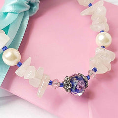 Rose Quartz Crystal and Pearl Bracelet by Lapanda Designs