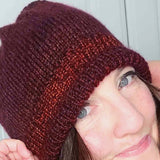 Rich Wine, Rust and Purple Woolen Hat, 60% Wool seamless, Sml/Med, by Shoreline - Parade Handmade