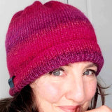 Luxury Pink and Purple Wooly Hat, 60% Wool, Seamless, by Shoreline - Parade Handmade