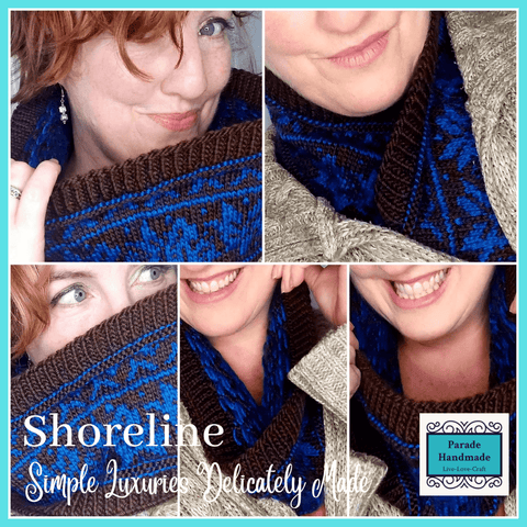 Vibrant and Very Soft Neck Warmer, hand knitted, 60% Wool, by Shoreline - Parade Handmade