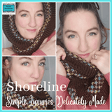 Exquisitely Soft Infinity Scarf Handmade with 60% Wool in Brown and Multicolour Detail, by Shoreline - Parade Handmade