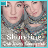 Luxurious Soft Pull On Neck Warmer in Grey with Multicoloured detail, 60% Wool, by Shoreline - Parade Handmade