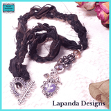 Steampunk Floral and Pearl Pendant with Crystal and Wire Detail by Lapanda Designs - Parade Handmade