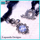 Steampunk Floral and Pearl Pendant with Crystal and Wire Detail by Lapanda Designs - Parade Handmade