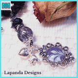 Steampunk Floral and Crystal Pendant with Crystal and Wire Detail by Lapanda Designs - Parade Handmade
