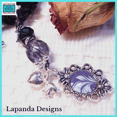 Steampunk Floral and Crystal Pendant with Crystal and Wire Detail by Lapanda Designs