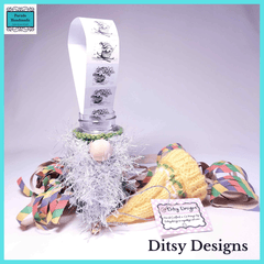 Mini Seasonal Secret Gnome with Stickers and Streamers by Ditsy Designs