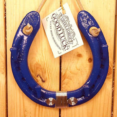 Blue and Silver Recycled Horseshoe Key Rack with Spirals, by Liffey Forge