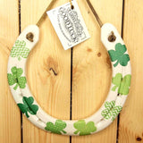 Recycled Horseshoe with Shamrock Decoupage Pattern and Fact Sheet, 17 x 16 cm by Liffey Forge - Parade Handmade