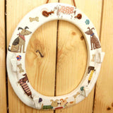Cute Dog Iron Horseshoe Key Rack, Bar Style, 16 x 14.5cm, by Liffey Forge - Parade Handmade