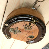 Pirate Worn Horseshoe Fairy Door with Skull, Crossbones, Mouse and Octopus, 12 cm x 12cm by Liffey Forge - Parade Handmade