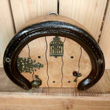 Horseshoe Fairy Door, 12 cm x 15 cm with Mushroom, Key, Bird Cage and Fact Sheet, by Liffey Forge - Parade Handmade