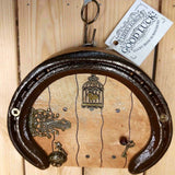 Horseshoe Fairy Door, 12 cm x 15 cm with Mushroom, Key, Bird Cage and Fact Sheet, by Liffey Forge - Parade Handmade