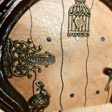 Horseshoe Fairy Door, 12 cm x 15 cm with Mushroom, Key, Bird Cage and Fact Sheet, by Liffey Forge - Parade Handmade