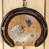 Horseshoe Fairy Door 12 cm x 14 cm with Tractor and Butterfly Key, Butterfly and Fact Sheet, by Liffey Forge - Parade Handmade