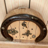 Horseshoe Fairy Door 11 x 13.5 cm with Mouse, Key, Butterfly and Fact Sheet, by Liffey Forge - Parade Handmade