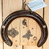 Horseshoe Fairy Door 11 x 13.5 cm with Mouse, Key, Butterfly and Fact Sheet, by Liffey Forge - Parade Handmade