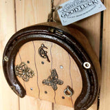 Horseshoe Fairy Door 11 x 13.5 cm with Mouse, Key, Butterfly and Fact Sheet, by Liffey Forge - Parade Handmade