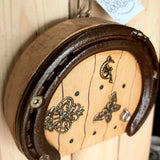 Horseshoe Fairy Door 11 x 13.5 cm with Mouse, Key, Butterfly and Fact Sheet, by Liffey Forge - Parade Handmade