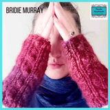 Aran Style Wrist Warmers in Purple Red and Orange -100% Chunky Acrylic - Size M/L - By Bridie Murray - Parade Handmade