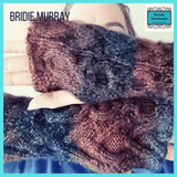Aran Style Wrist Warmers in muted Grey Brown and Orange Hues Size XL -100% Acrylic - By Bridie Murray - Parade Handmade