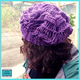 Purple Beret - Lose Hand Knitted - Boho Style - Large - 100% Wool - by Parade - Parade Handmade