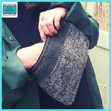 Green Wool Clutch Bag, by Parade