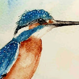 Kingfisher Card Blank - Square - From Original Watercolour Painting - By Nuala Brett-King - Parade Handmade