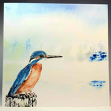 Kingfisher Card Blank - Square - From Original Watercolour Painting - By Nuala Brett-King - Parade Handmade