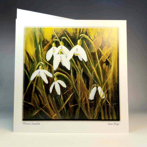 Snow Drops Square Art Card - By Nuala Brett-King - Parade Handmade