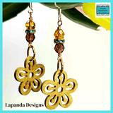 Flower Charm Boho Earrings - Lightweight and Whimsical with Sterling Silver Hooks - by Lapanda Designs - Parade Handmade
