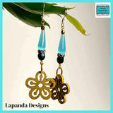 Flower Charm Boho Earrings - Lightweight and Whimsical with Sterling Silver Hooks - by Lapanda Designs - Parade Handmade