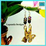 Butterfly Charm Boho Earrings - Lightweight and Whimsical with Sterling Silver Hooks - by Lapanda Designs - Parade Handmade