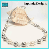 Mother Of Pearl and Crystal Necklace by Lapanda Designs - Parade Handmade