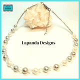 Mother Of Pearl and Crystal Necklace by Lapanda Designs - Parade Handmade