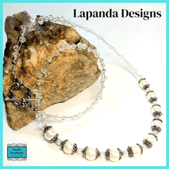 Mother of Pearl Necklace - Vintage Style by Lapanda Designs