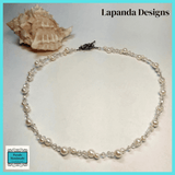 Mother of Pearl Necklace in White with Crystals by Lapanda Designs - Parade Handmade