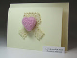 3D Felted Heart, hand crafted card, by Rubi - Parade Handmade