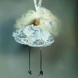 Angel Christmas Decoration with Pale Blue Lace - By Parade Handmade
