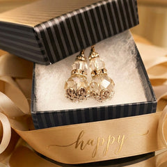 Antique Style Crystal & Faceted Glass Drop Earrings, By Lapanda Designs