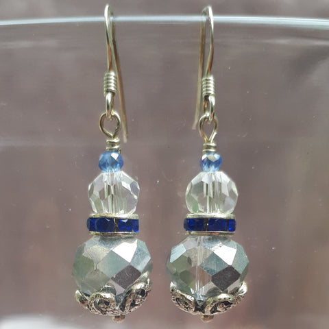 Antique Style Crystal & Faceted Glass Drop Earrings, By Lapanda Designs - Parade Handmade
