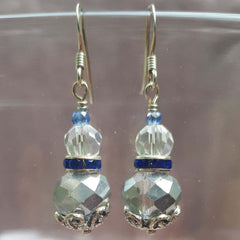 Antique Style Crystal & Faceted Glass Drop Earrings, By Lapanda Designs