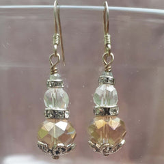 Antique Style Crystal & Faceted Glass Drop Earrings, By Lapanda Designs