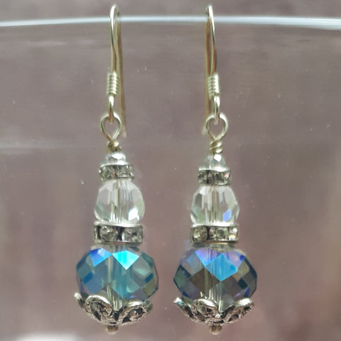 Antique Style Crystal & Faceted Glass Drop Earrings, By Lapanda Designs - Parade Handmade