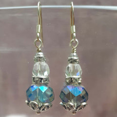 Antique Style Crystal & Faceted Glass Drop Earrings, By Lapanda Designs